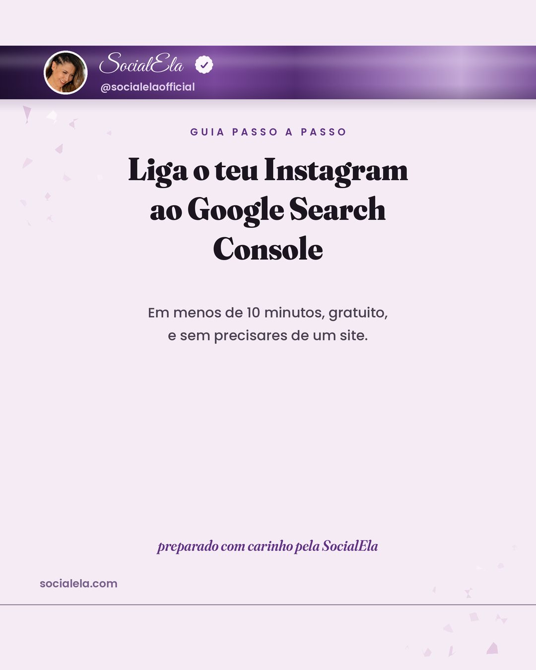 Capa do guia da Social Ela sobre ligar o Instagram ao Google Search Console