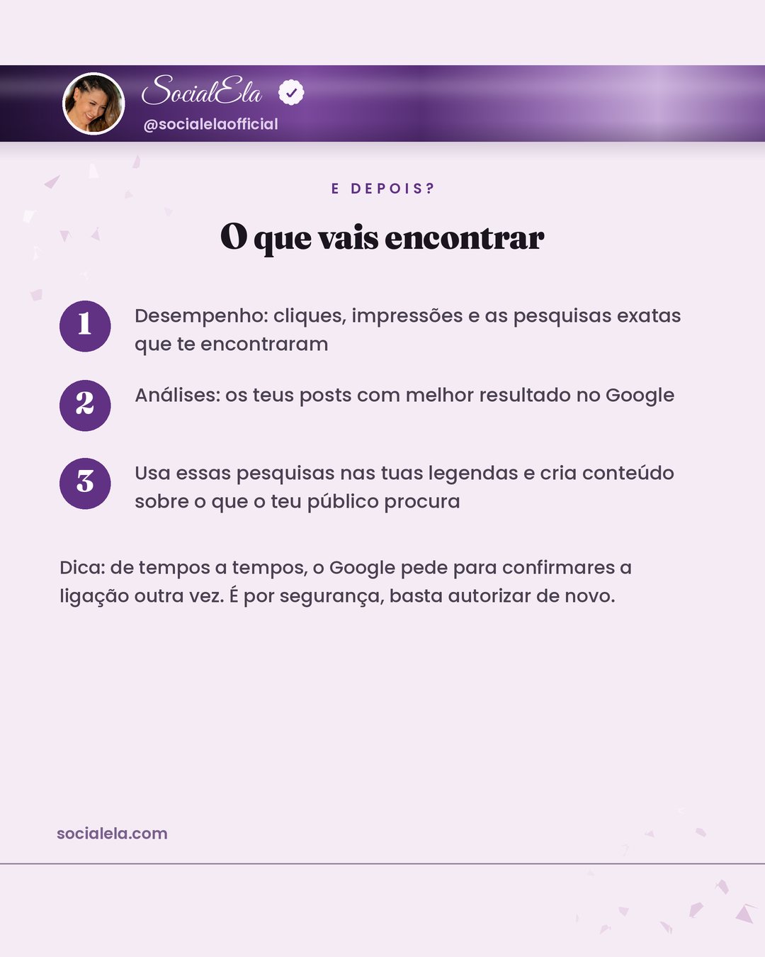 Relatório Desempenho do Search Console com as pesquisas, cliques e impressões do Instagram